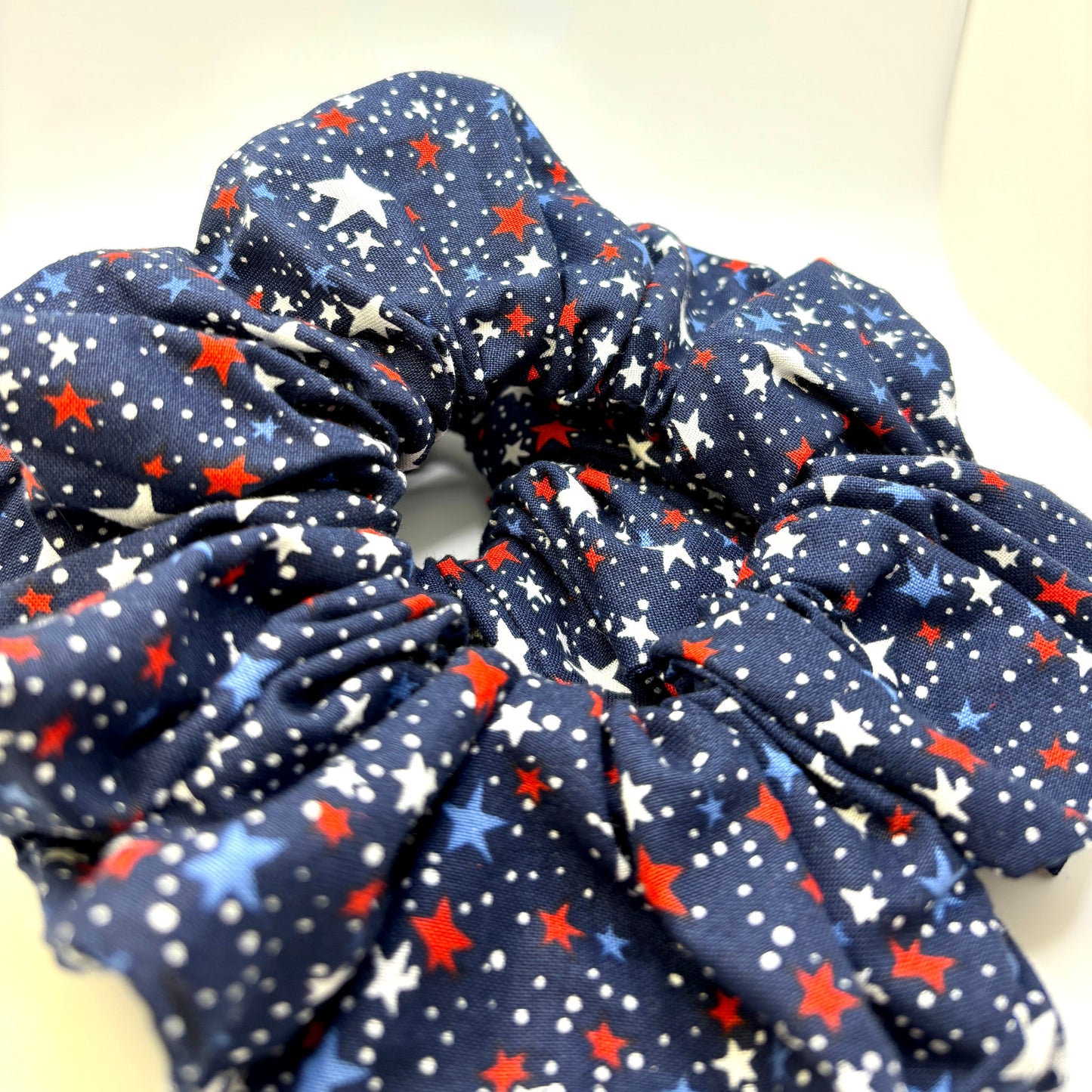 Navy Stars Patriotic Oversized Scrunchie