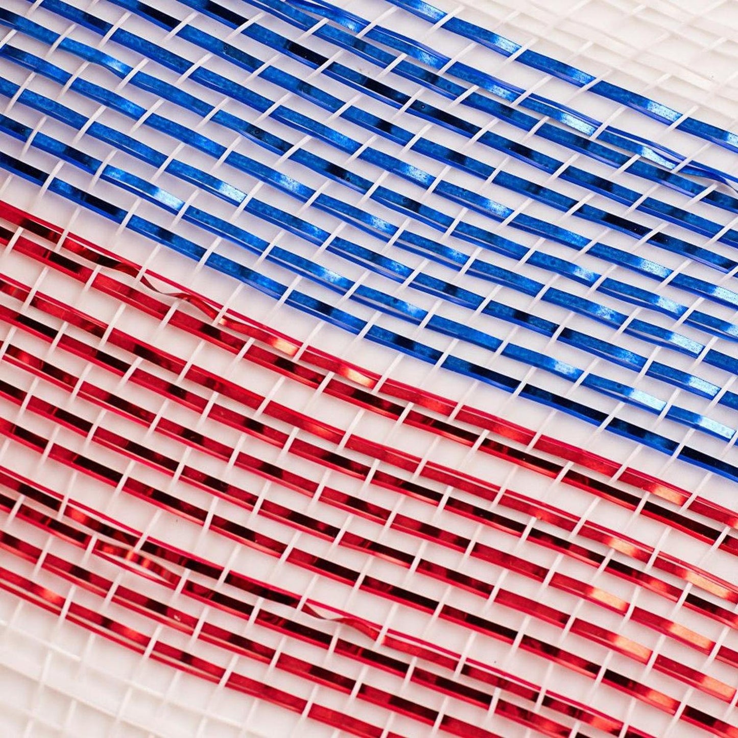 10" Poly Deco Mesh Ribbon: Deluxe Stripe Patriotic