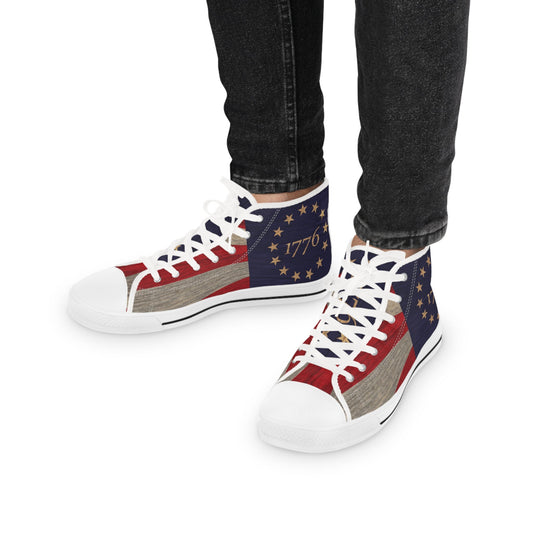 Men's Betsy Ross Flag High-Top Sneakers | Shop250America