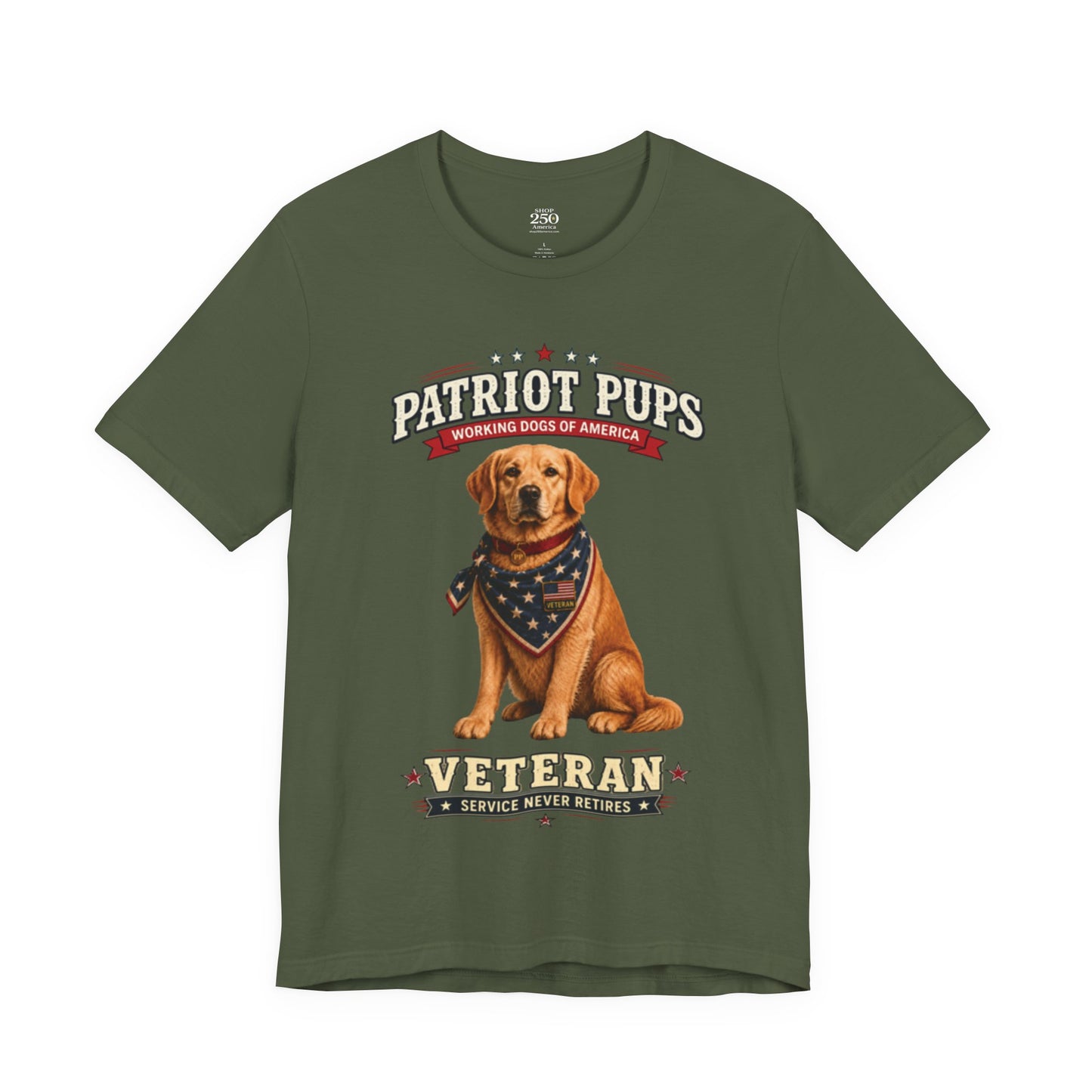 Scout the Veteran T-Shirt | Patriot Pups™ | Service Never Retires