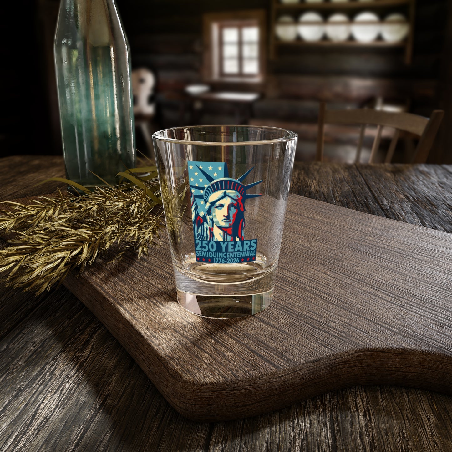 America 250 Statue of Liberty Shot Glass — 1776–2026, 1.5 oz