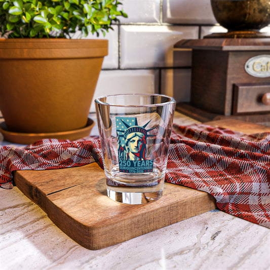 America 250 Statue of Liberty Shot Glass — 1776–2026, 1.5 oz