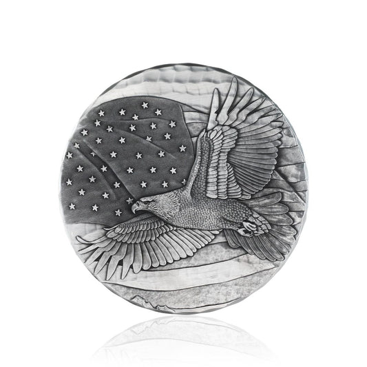 Stars and Stripes Eagle Coaster - Handcrafted Metal