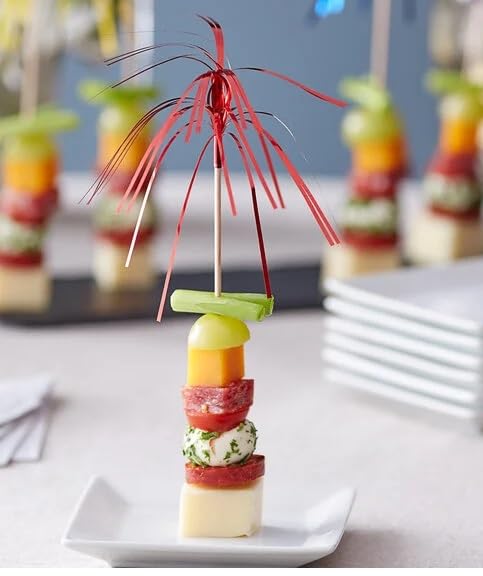 Patriotic Cake Decorating Bundle - USA Flag Picks & Red White Blue Sprinkles Set