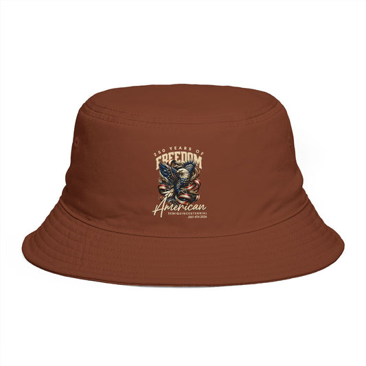 American Freedom Eagle Bucket Hat – Patriotic Vintage Skull & Eagle Design