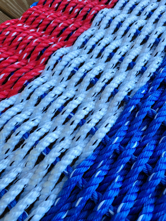 Red, White & Blue Lobster Rope Mat – Maine | Shop250America