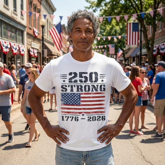 America 250 Strong 1776–2026 Unisex Tee