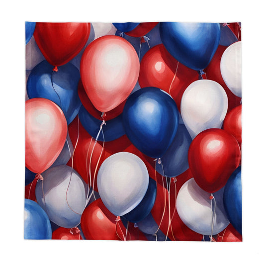 America 250 Red White Blue Balloon Tablecloth