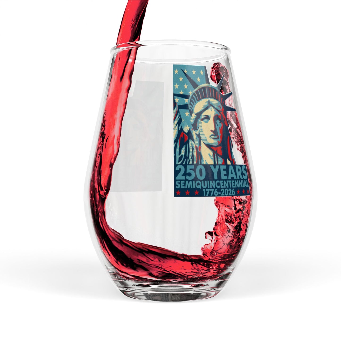 America 250 Statue of Liberty Stemless Wine Glass — 11.75 oz