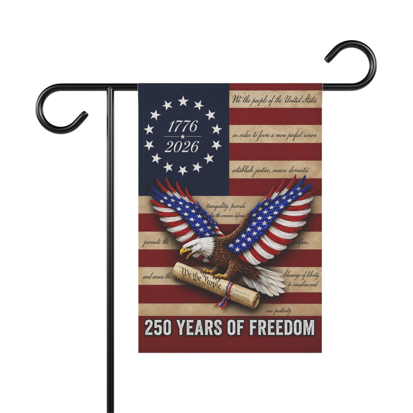 250 Years of Freedom Patriotic Garden Flag | Eagle & Flag Design