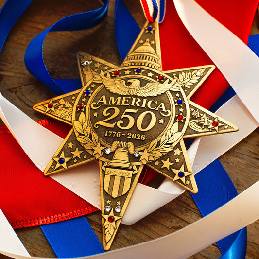 America250 Sea to Shining Sea Commemorative Ornament (Bronze and Crystals)