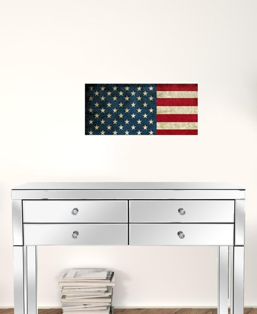USA Flag Canvas Print Wall Art 2 Piece Set