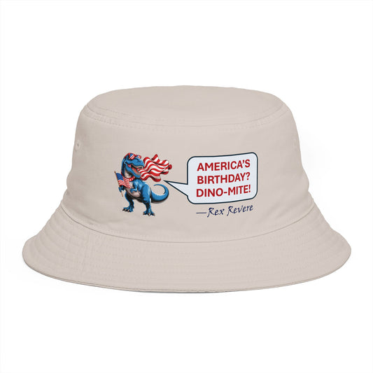 Rex Revere Patriotic Dinosaur Bucket Hat–America's Birthday Dino-Mite