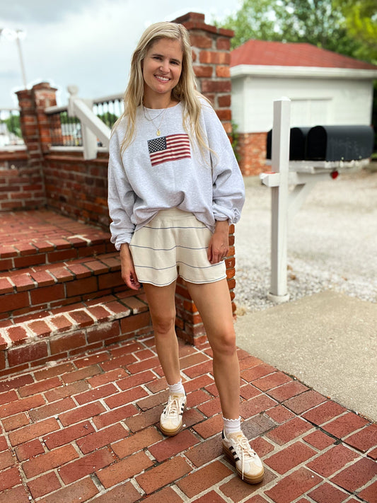 Classic Flag Sweatshirt - Patriotic Crewneck | Wild Kard Vintage