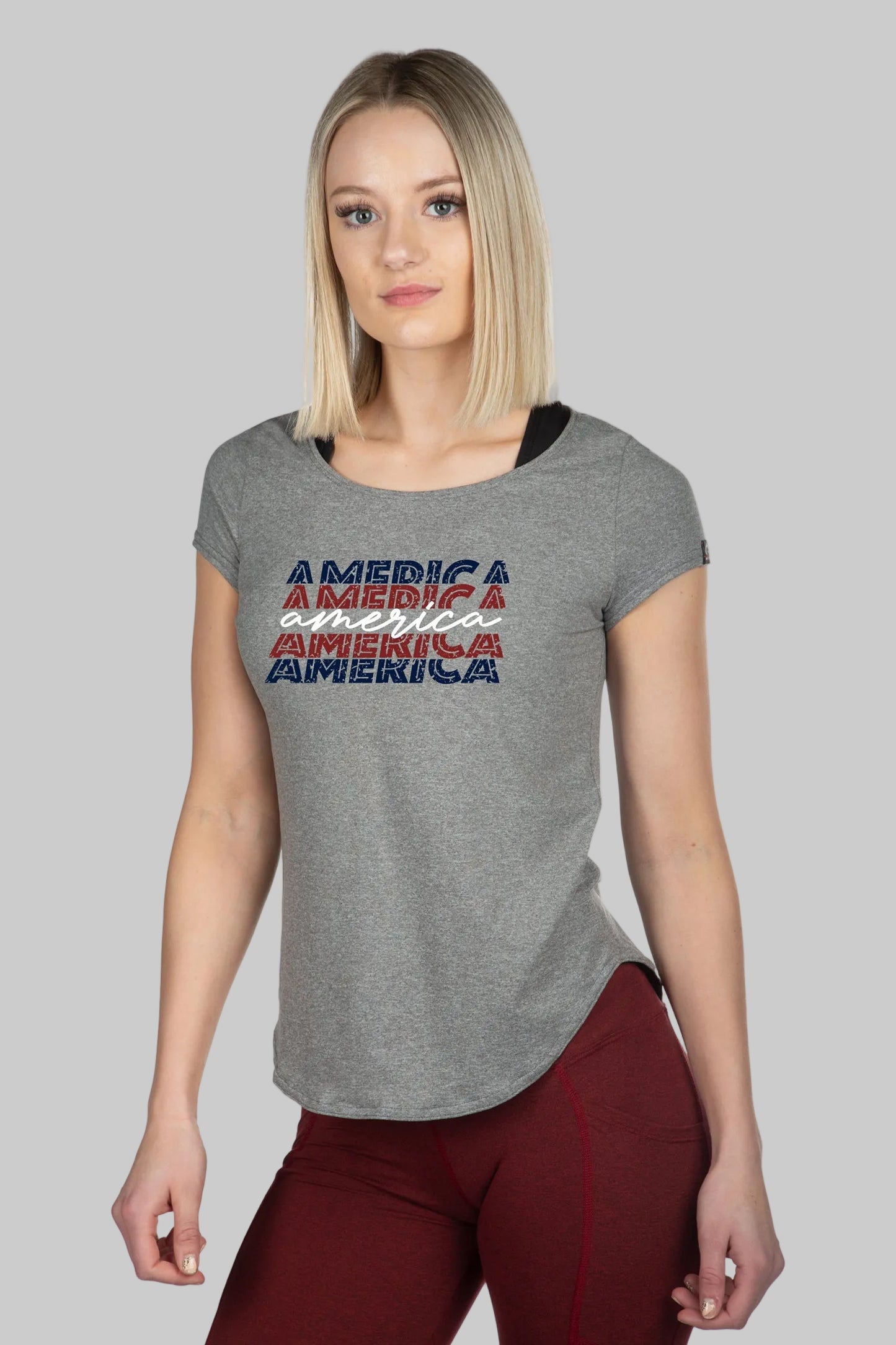 Women's America SoftTECH™ Tee - Heather Grey