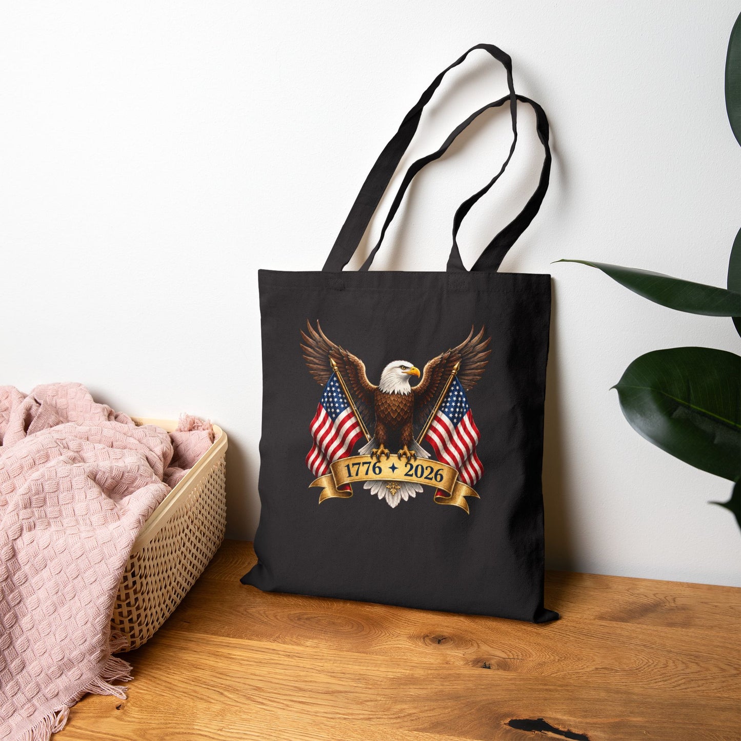 America 250 Patriotic Canvas Tote Bag – Heavy-Duty 12 oz