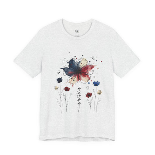 America 250 Watercolor Floral Graphic Tee – Women's