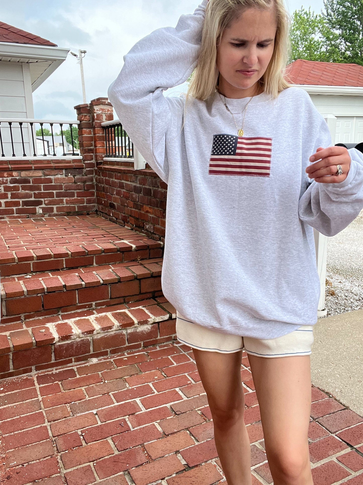 Classic Flag Sweatshirt - Patriotic Crewneck | Wild Kard Vintage