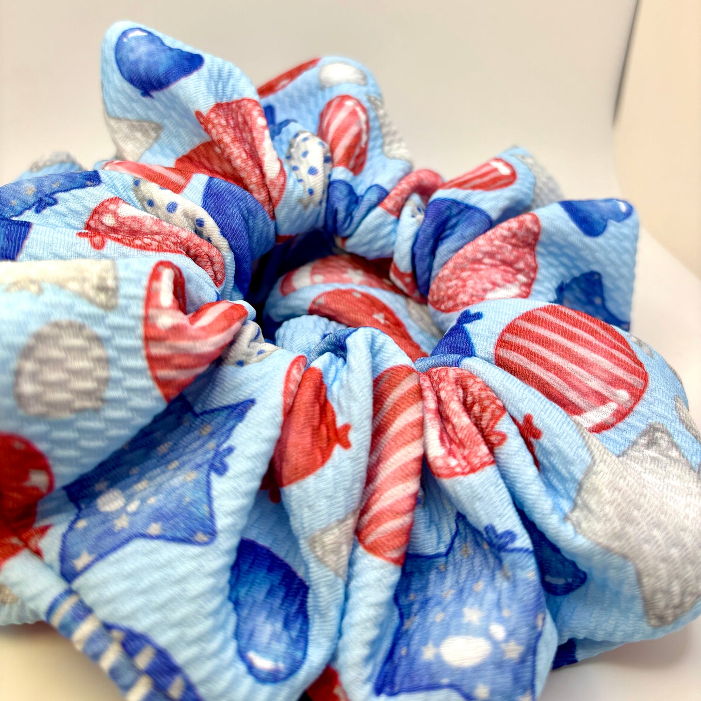 Red White Blue Balloon Patriotic Oversized Scrunchie