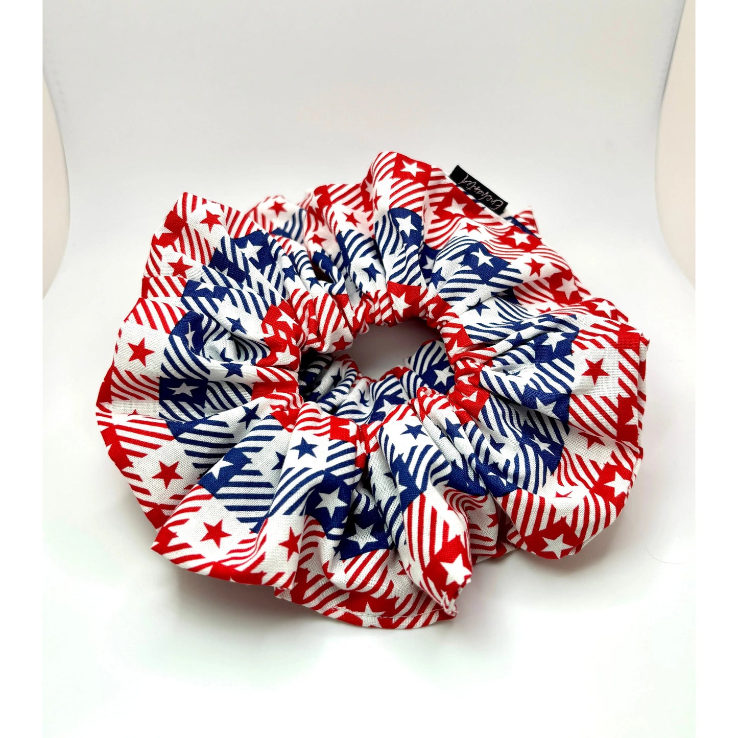 Gingham Stars Patriotic Oversized Scrunchie
