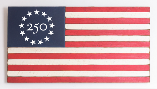 Collective - Freedom 250 Classic Wooden American Flag - Handcrafted Patriotic Wall Art