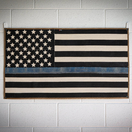 Fire Hose Thin Blue Line Flag – Law Enforcement Wall Art