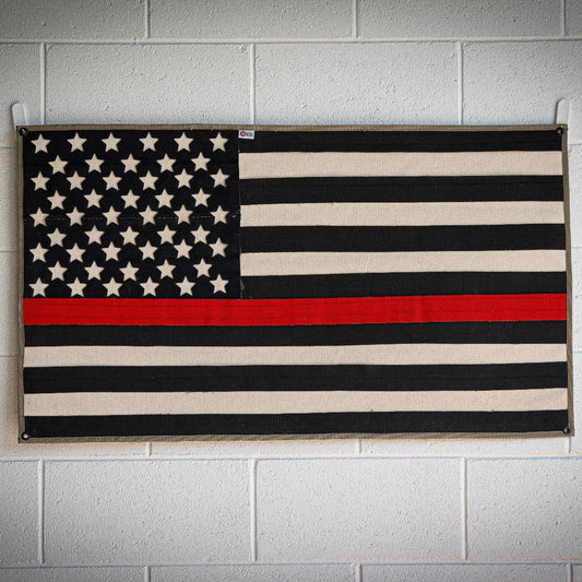 Fire Hose Thin Red Line Flag – Firefighter Tribute Wall Art