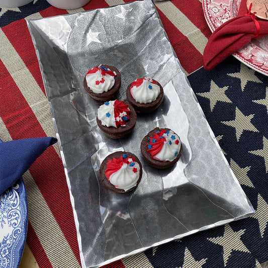 American Flag Small Horizon Server - Hand-Hammered Aluminum Serving Plate