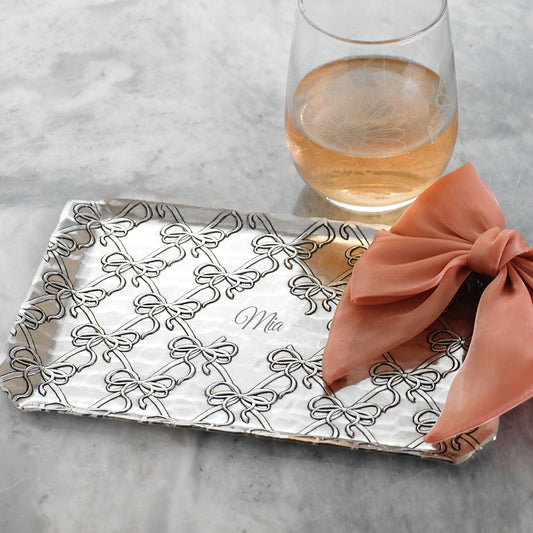 Bow-tique Butler Tray by Wendell August Forge — styled presentation