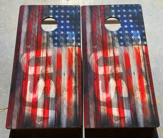 USA Flag Cornhole Set | Premium USA-Made Boards