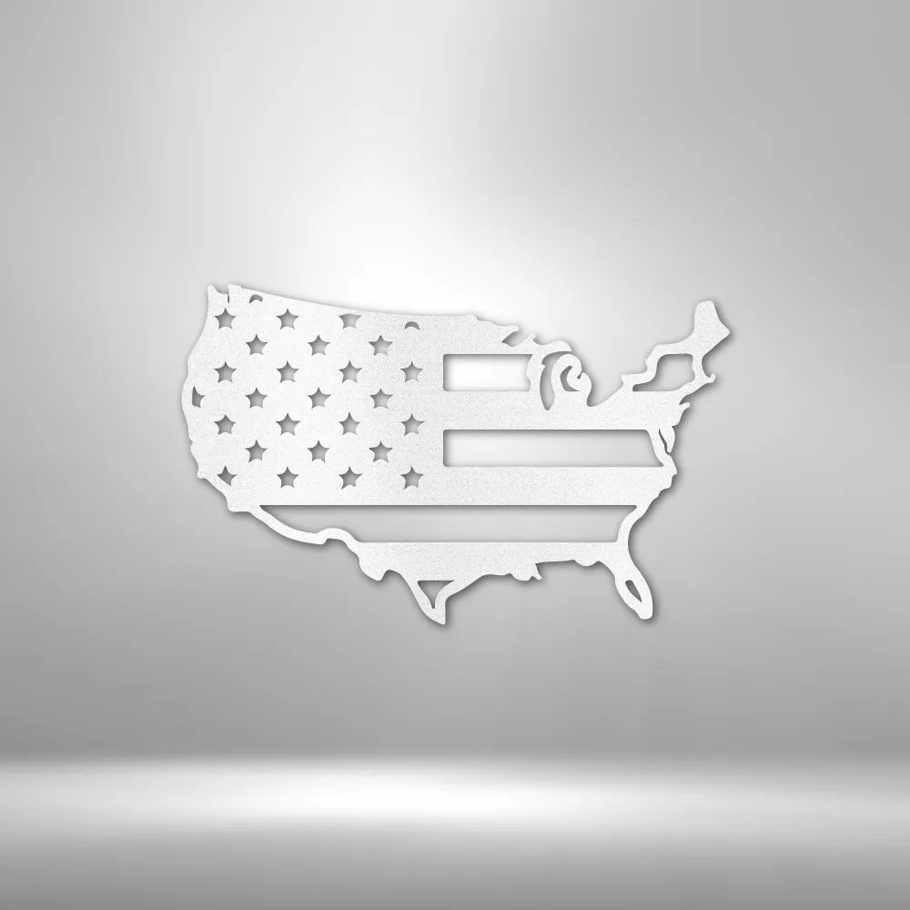 USA Flag Steel Sign – Patriotic Wall Decor | Shop250America
