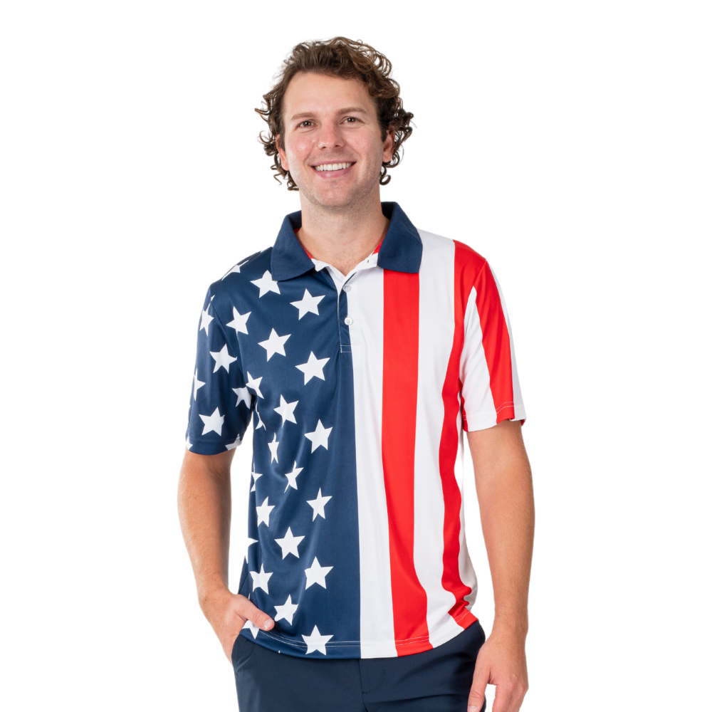 American Flag Polo Shirt