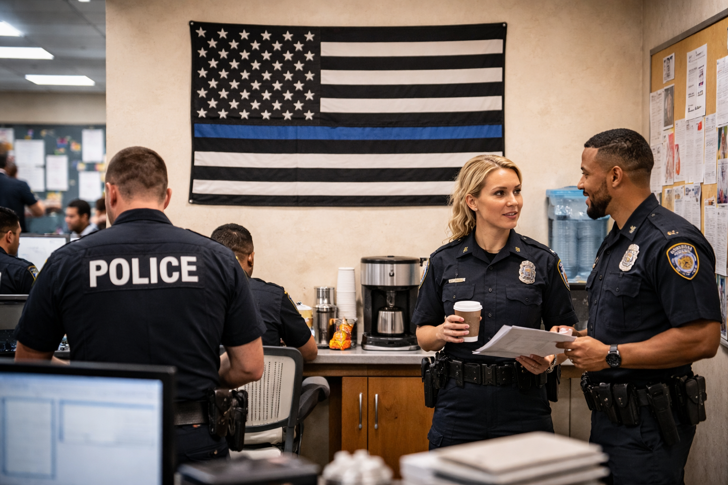 Fire Hose Thin Blue Line Flag – Law Enforcement Wall Art