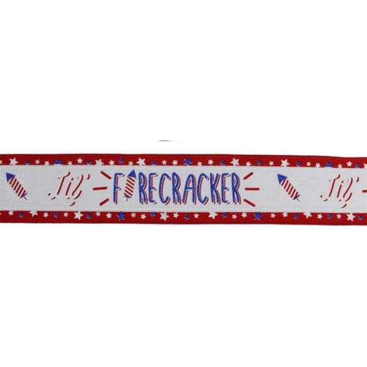 2.5" Lil Firecracker Patriotic Ribbon: White (10 Yards)