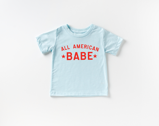 All American Babe T-Shirt - Patriotic Child's Crew Neck Tee