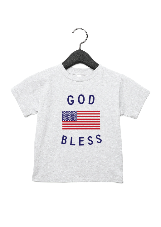 God Bless the USA Kids Graphic Tee - Fourth of July Youth T-Shirt