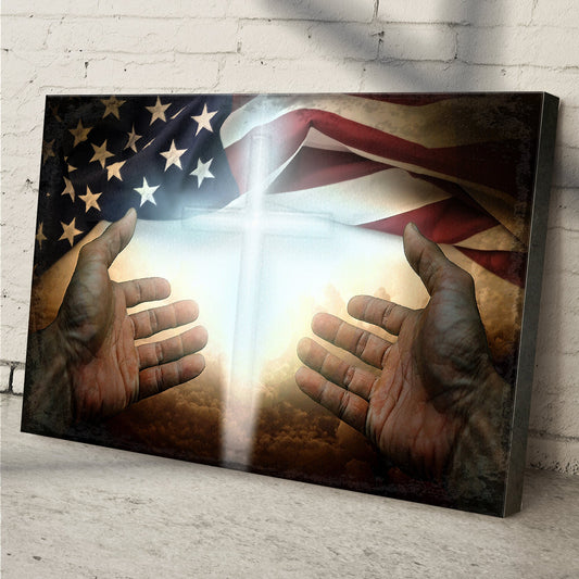 American Faith Canvas Wall Art | Patriotic Flag Decor