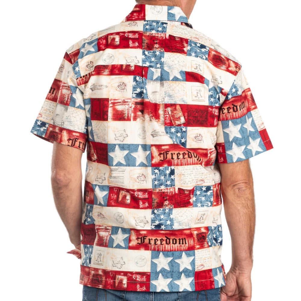 Freedom Patriotic Hawaiian Shirt - Men's USA Style | Flag Shirt