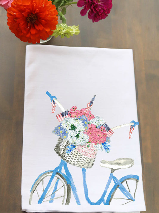 Patriotic Bike Kitchen Towel