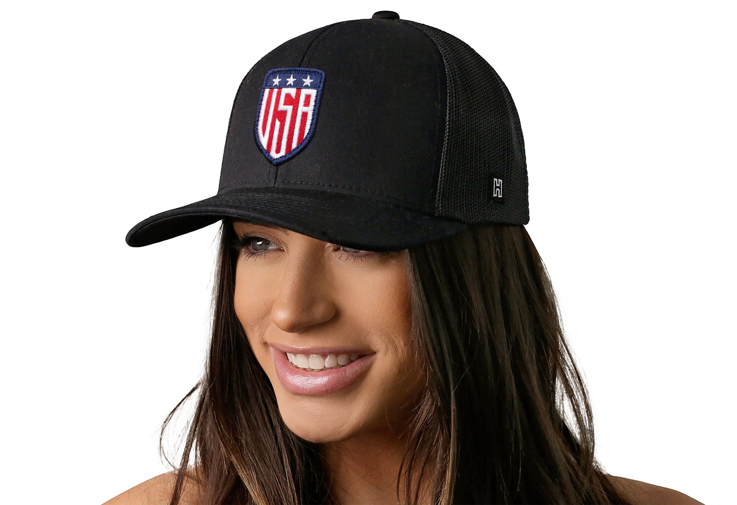 USA Shield Trucker Hat | Black America Snapback