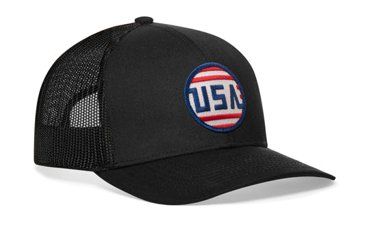 USA Stripes Trucker Hat | Black America Snapback