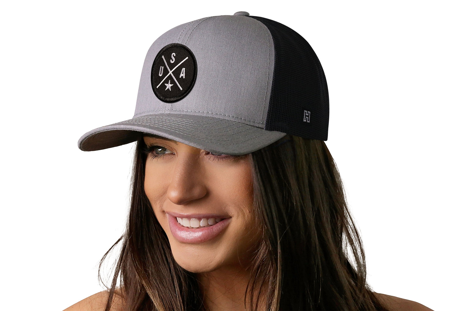 USA Trucker Hat | Gray-Black America Snapback