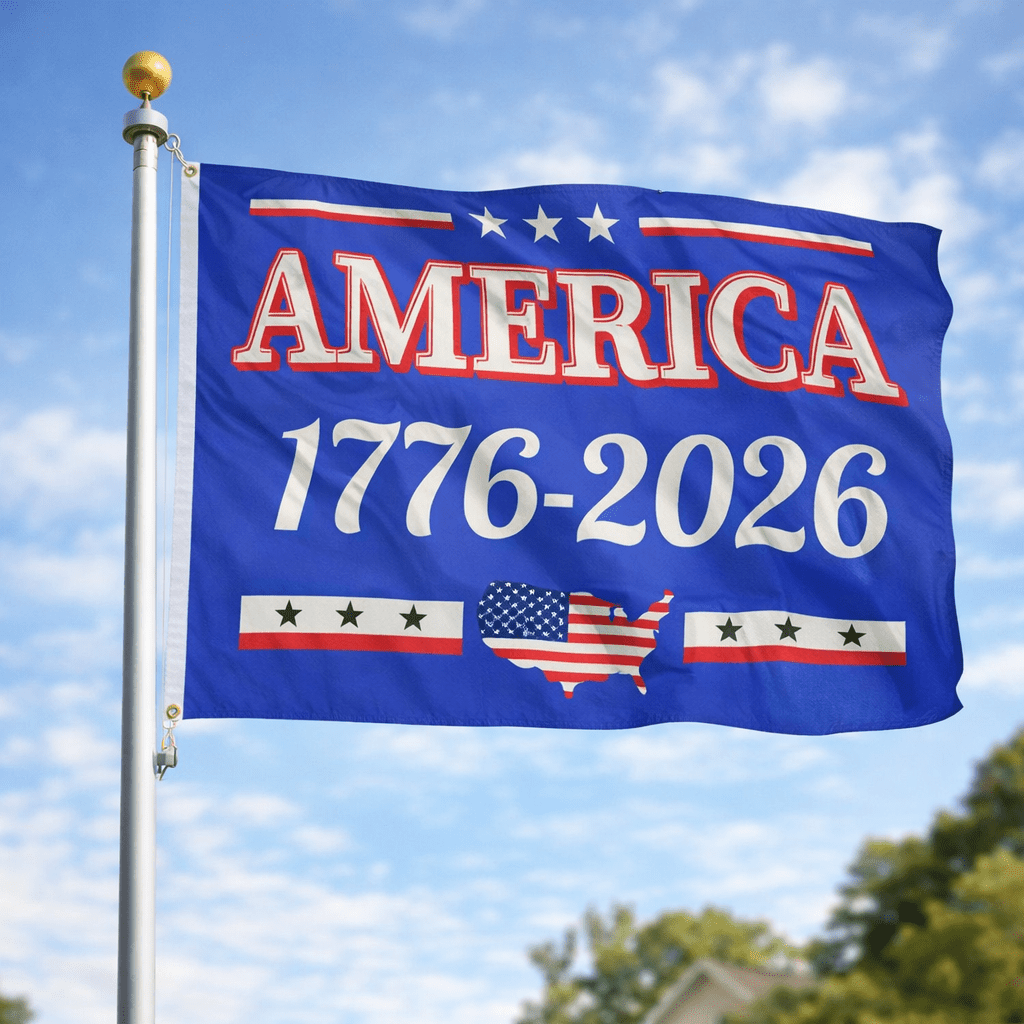 America 1776–2026 USA Flag (Single-Sided) Retro Design