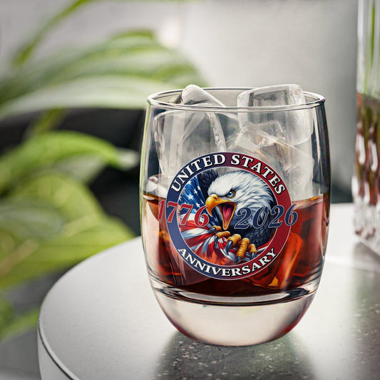 America 250th Anniversary Patriotic Eagle Whiskey Glass – 1776-2026 Edition