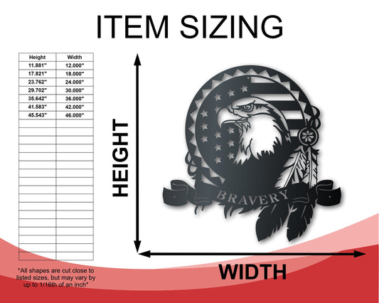Custom Metal American Eagle Wall Art | Patriotic Decor | Indoor Outdoor | Up to 46" | Over 20 Color Options