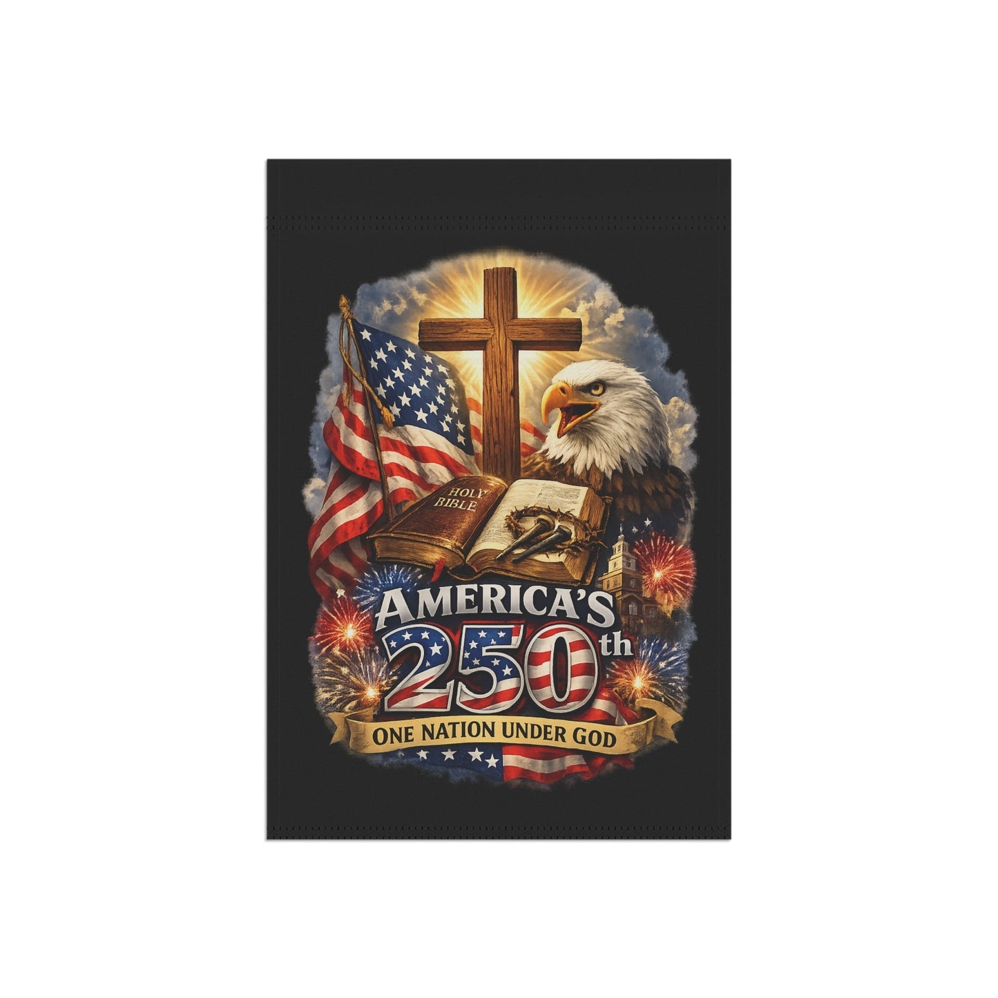 America’s 250th Anniversary Patriotic Garden Flag – One Nation Under God