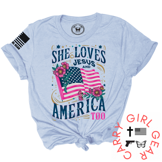 AND AMERICA TOO Tee – Patriotic Women's Shirt | Shop250America