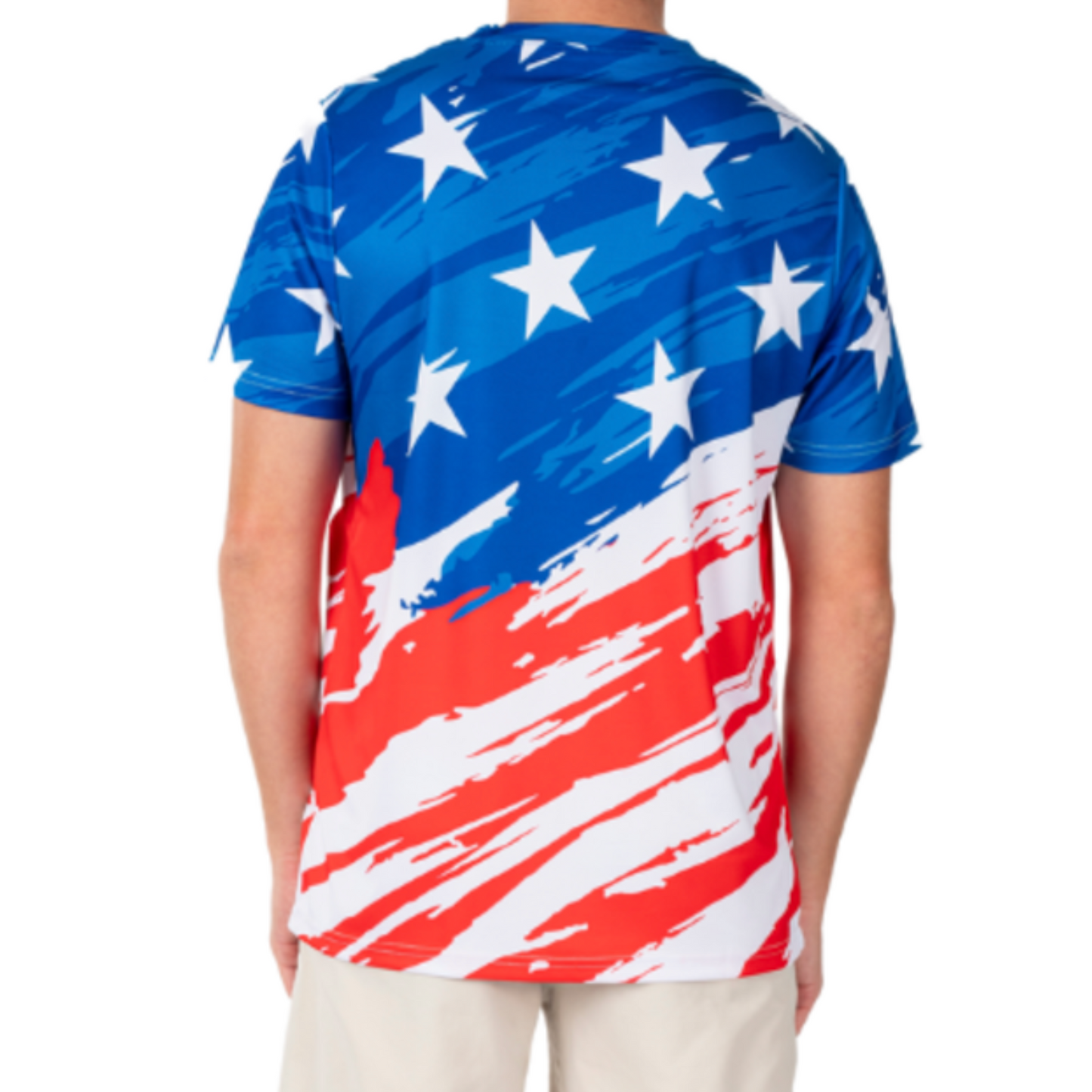 Men's Patriotic USA Quick-Dry Jersey T-Shirt - American Flag Design