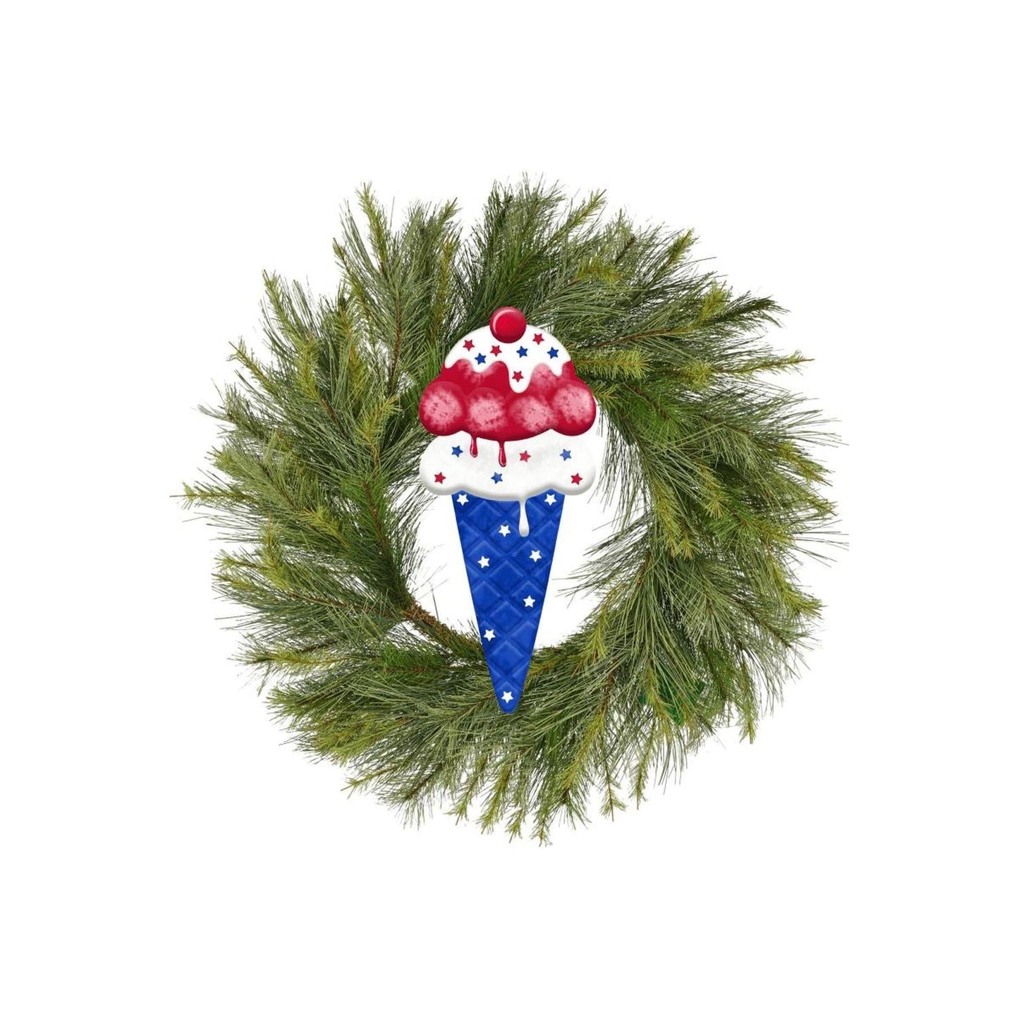 12" Metal Patriotic Ice Cream Cone Sign