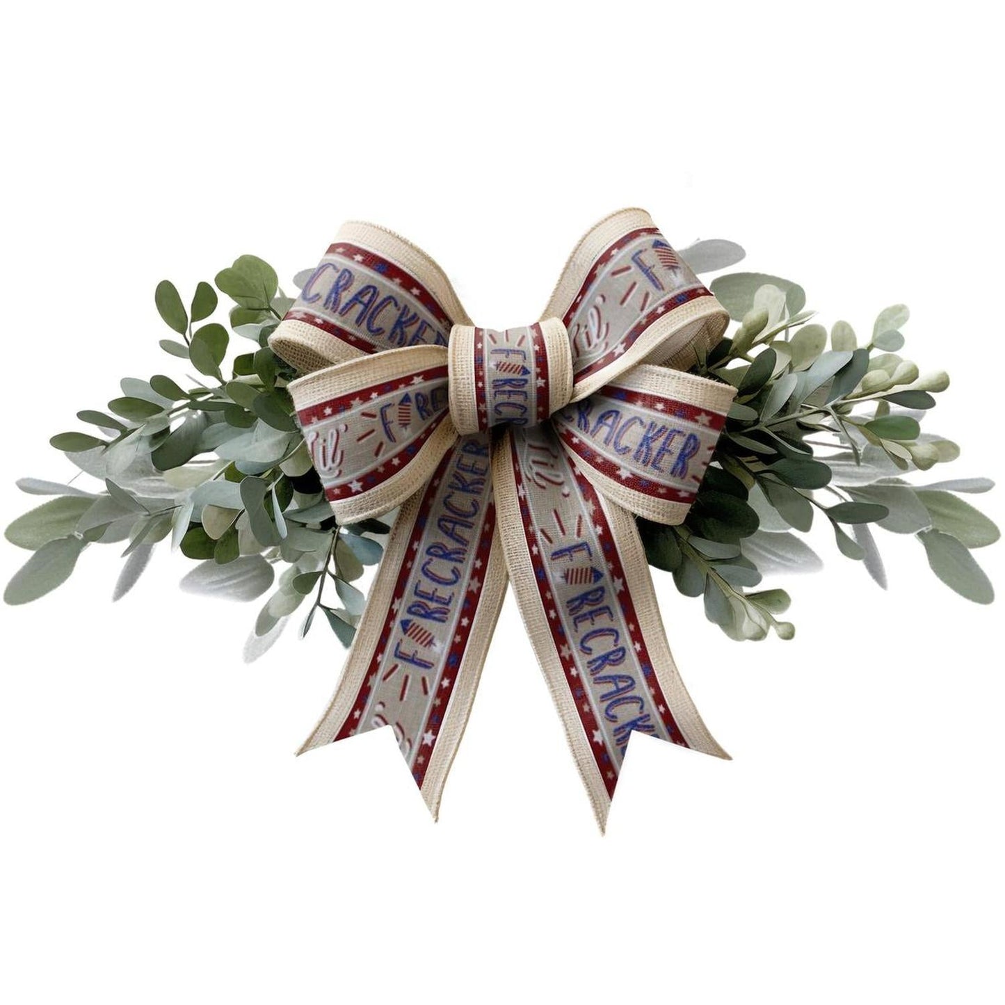 2.5" Lil Firecracker Patriotic Ribbon: Natural (10 Yards)